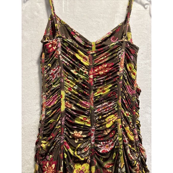 Alberto Makali Boho Ruched Colorful Dress Y2K Whimsygoth Witchy Gypsy Rock 4 - Picture 8 of 11